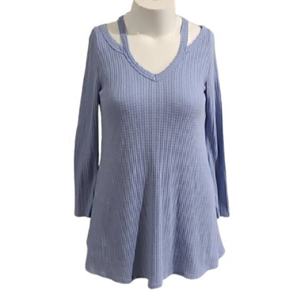 [Alya] V-neck Long Sleeve Dress - Size S